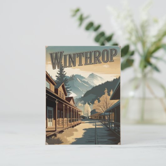 Winthrop Vintag Postkarte (Stehend Vorderseite)