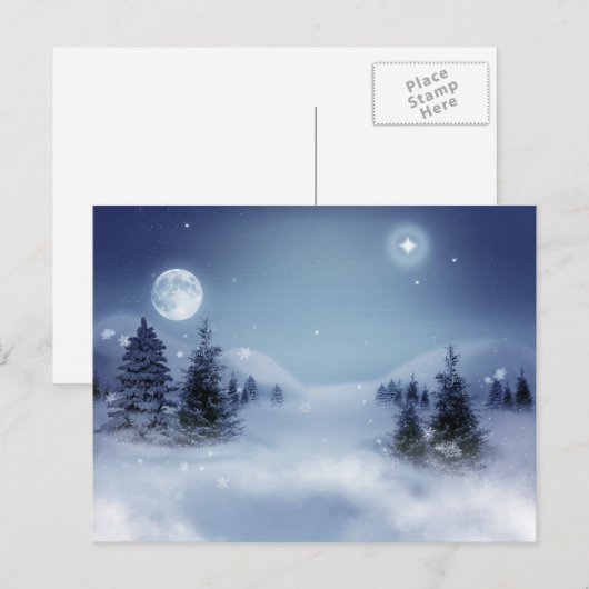 Wintry-Bergspitze Postkarte (Vorne/Hinten)