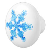 Wintry Blue Snowflake Keramikknauf (Rechts)