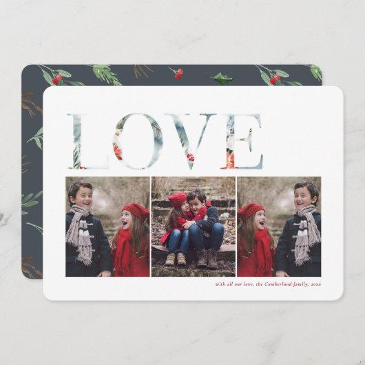 Wintry Christmas Foto Holiday Card Feiertagskarte (Vorne/Hinten)