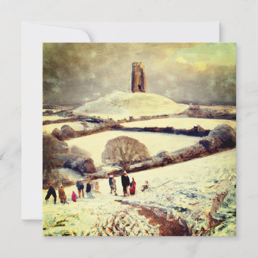 Wintry Glastonbury Tor Karte (Vorderseite)