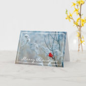 Wintry Kardinal Christmas Card Karte (Gelbe Blume)