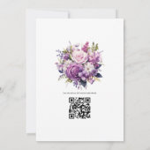 Wintry Lila Floral Wedding Einladung (Rückseite)