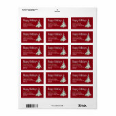 Wintry Pine Holiday Address Labels Adressaufkleber (Vorne)