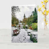 Wintry Scene Christmas Card Karte (Gelbe Blume)