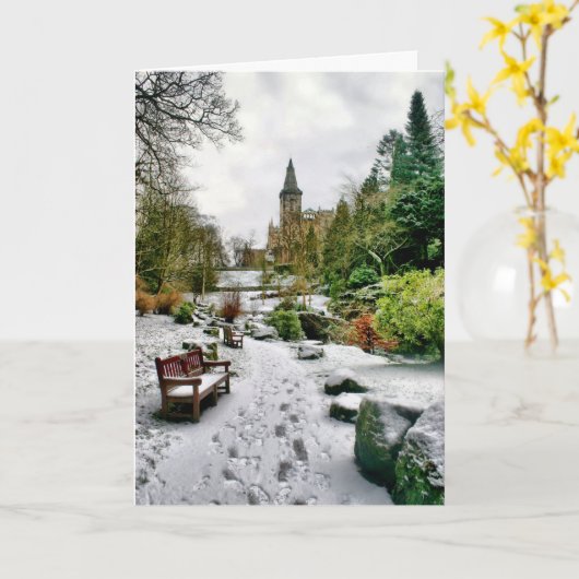 Wintry Scene Christmas Card Karte (Gelbe Blume)