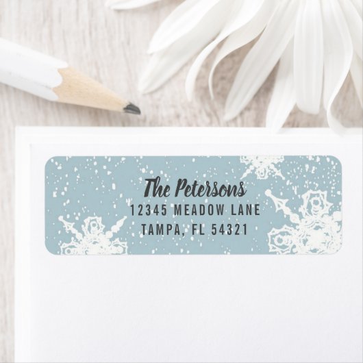 Wintry Snowflakes Holiday Rücksendeadresse (Insitu)