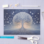 Wintry Tree of Life, Frosty Stars and Spirits Seidenpapier (Handwerk)