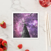 Wintry Trees Lila Pink Galaxy Skies Serviette (Beispiel)