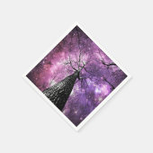 Wintry Trees Lila Pink Galaxy Skies Serviette (Ecke)