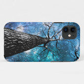 Wintry Trees Turquoise Aquamarin Galaxy Skies Case-Mate iPhone Hülle (Rückseite (Horizontal))