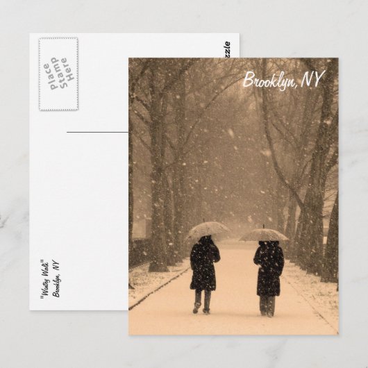 Wintry Walk Brooklyn Postcard Postkarte (Vorne/Hinten)