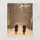 Wintry Walk Brooklyn Postcard Postkarte (Vorderseite)