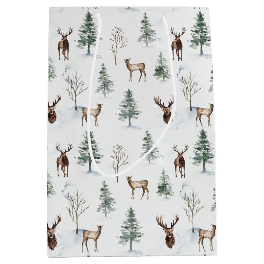 Wintry Wonderland 3 Christmas Holiday Gift Bag Mittlere Geschenktüte (Vorderseite)