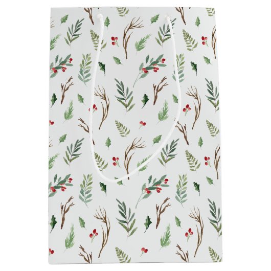 Wintry Wonderland Christmas Holiday Geschenktasche Mittlere Geschenktüte (Vorderseite)