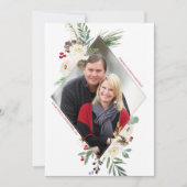 Wintry Wonderland Diamond Foto Holiday Flat Card Einladung (Vorderseite)