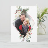 Wintry Wonderland Diamond Foto Holiday Flat Card Einladung (Stehend Vorderseite)