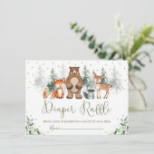 Wintry Woodland Forest Greenerity Diaper Raffle Begleitkarte (Stehend Vorderseite)