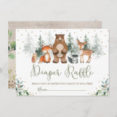 Wintry Woodland Forest Greenerity Diaper Raffle Begleitkarte (Vorne/Hinten)