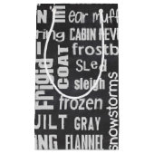 Wintry Word Cloud Kleine Geschenktüte (Vorderseite)