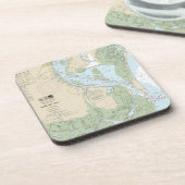 Winyah Bay Seekarte 11532 Getränkeuntersetzer (Linke Seite)