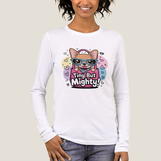 Winzig aber Mächtig Chihuahua T-Shirt Tri-Blend Shirt (Vorderseite)
