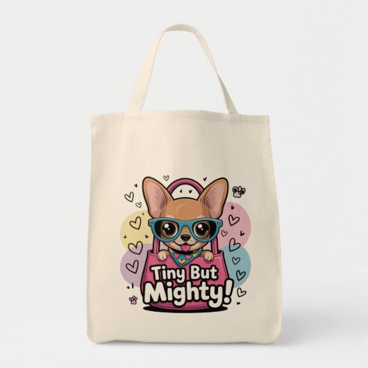 Winzig aber mächtiger Chihuahua-T-Shirt Tragetasche (Vorne)