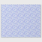Winzige Blaue Blumen auf Weiß Geschenkpapier (Flach)