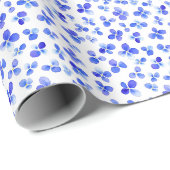 Winzige Blaue Blumen auf Weiß Geschenkpapier (Rolleneckpunkt)