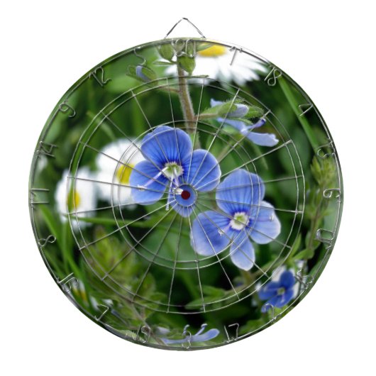 winzige blaue Blumen Dartscheibe (vorne)
