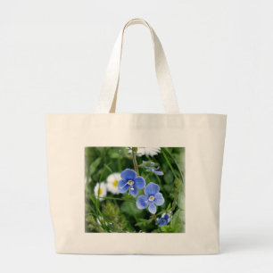 winzige blaue Blumen Jumbo Stoffbeutel