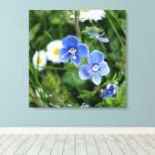 winzige blaue Blumen Leinwanddruck (Insitu (Holzboden))
