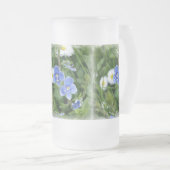 winzige blaue Blumen Mattglas Bierglas (VorderseiteRechts)