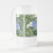 winzige blaue Blumen Mattglas Bierglas (Vorderseite Links)