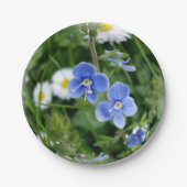 winzige blaue Blumen Pappteller (Vorderseite)