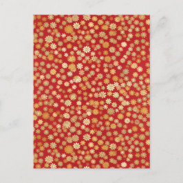 Winzige Blume auf dem Roten Hintergrund Chiyogami Postkarte
