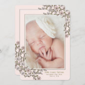 Winzige Blume Foto Geburtsankündigung Ankündigung (Vorne/Hinten)