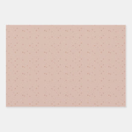 Winzige braune Herzen Geschenkpapier Set