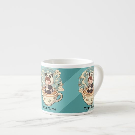 Winzige Chibi-Panda-Milchtasse für Kinder Espressotasse (Vorderseite Rechts)
