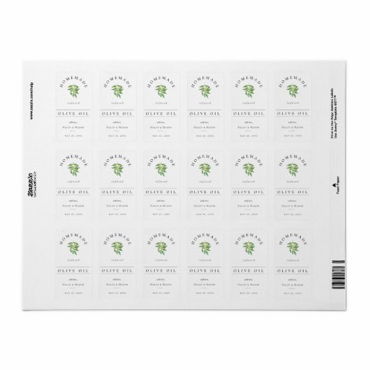 Winzige Flasche Olivenöl-Bonbons Sticker Adressaufkleber (Vorne)