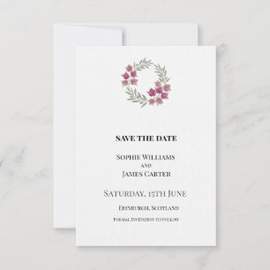 Winzige florale Hochzeit Save The Date