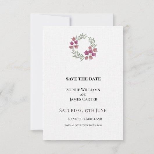 Winzige florale Hochzeit Save The Date (Vorderseite)