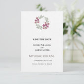 Winzige florale Hochzeit Save The Date (Stehend Vorderseite)