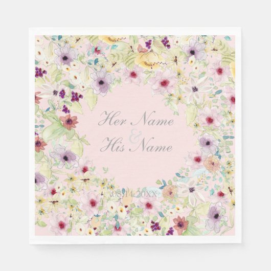 Winzige Frühjahrs-Blume Hochzeit Serviette (Vorderseite)
