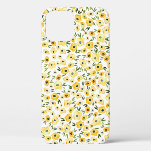 Winzige gelbe Blumen: Aquarell Nahtlos. Case-Mate iPhone Hülle (Rückseite)