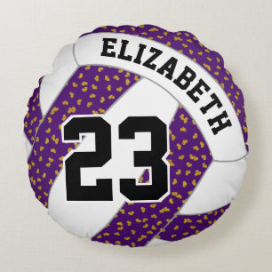 winzige glitzernde Herzen Frauenvolleyball JEDE Fa Rundes Kissen