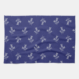 Winzige Glockenblumen - Ungarische Blaudruck-Volks Geschirrtuch
