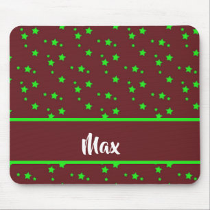 Winzige grüne Sterne auf braun Mousepad