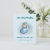 Winzige Hände, winzige Füße - Schwangerschaftsankü Ankündigungspostkarte (Stehend Vorderseite)