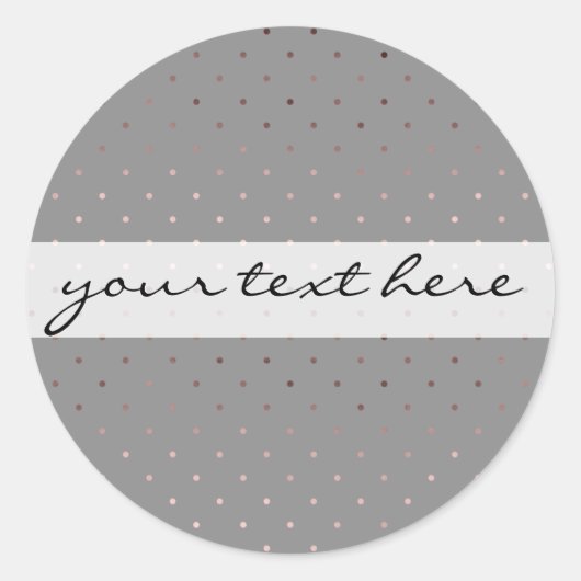 winzige Imitate Rose Goldgraue Polka-Punkte-Muster Runder Aufkleber (Vorderseite)